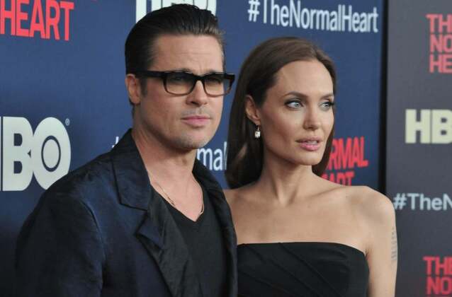 Brad Pitt and Angelina Jolie at an event